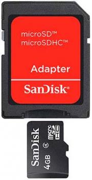 ����� ������ micro SD 4GB SanDisk HC 4�� � ���������